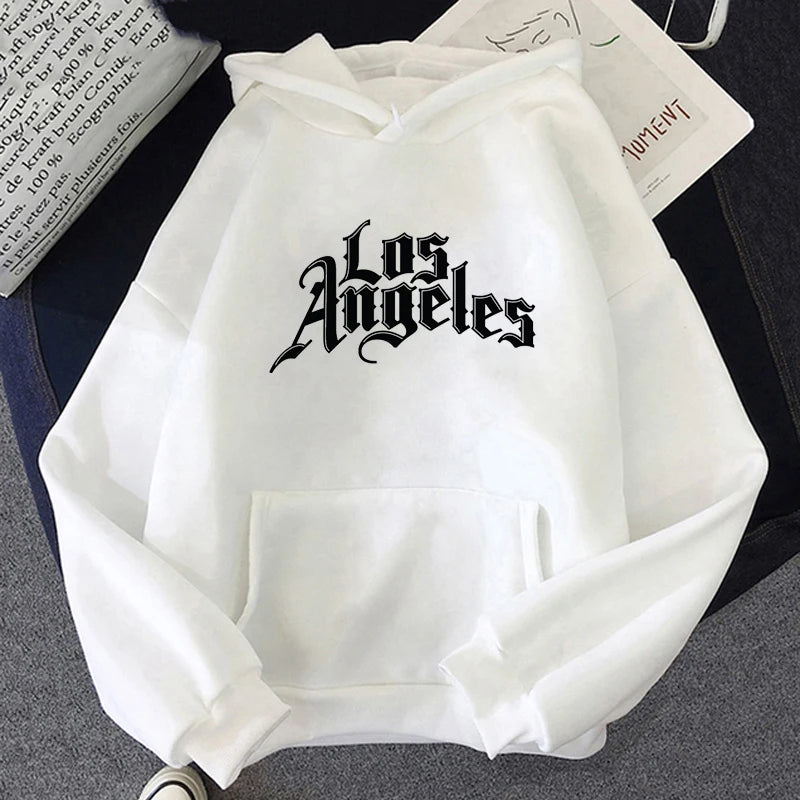 Los Angeles Printing Sweatshirts Men's Loose Hip Hop Style Hoodies High Quality Spring Autumn Casual Hooded Pullover Tops